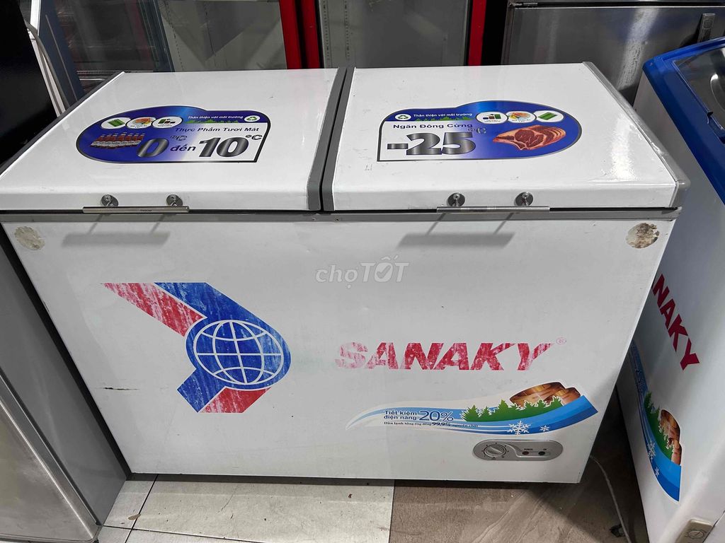 tủ đông mát sanaky 250 lít giàn đồng