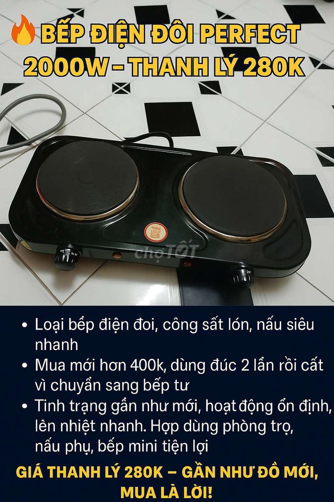 Thanh lý bếp điện đôi