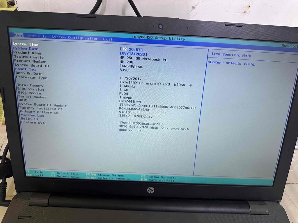 HP 250 G6 N3060 15 inch 8GB Xám. Mua bán Laptop tại Quận Tân Phú Tp Hồ Chí Minh được đăng bởi Quang tùng hình 1