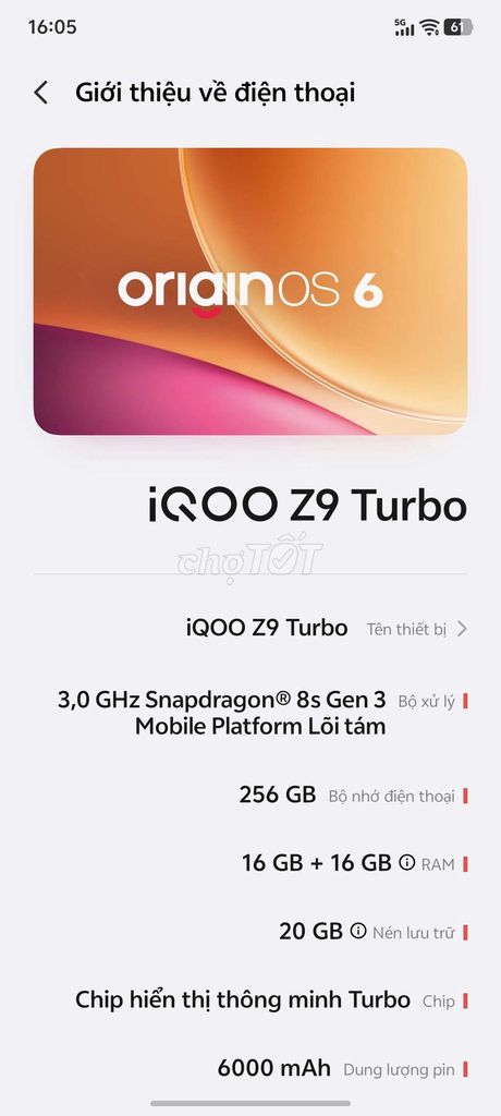Vivo IQOO Z9 Turbo 16GB/256GB Xanh. Mua bán Điện thoại tại Huyện Nhà Bè Tp Hồ Chí Minh được đăng bởi BoNguyen hình 1