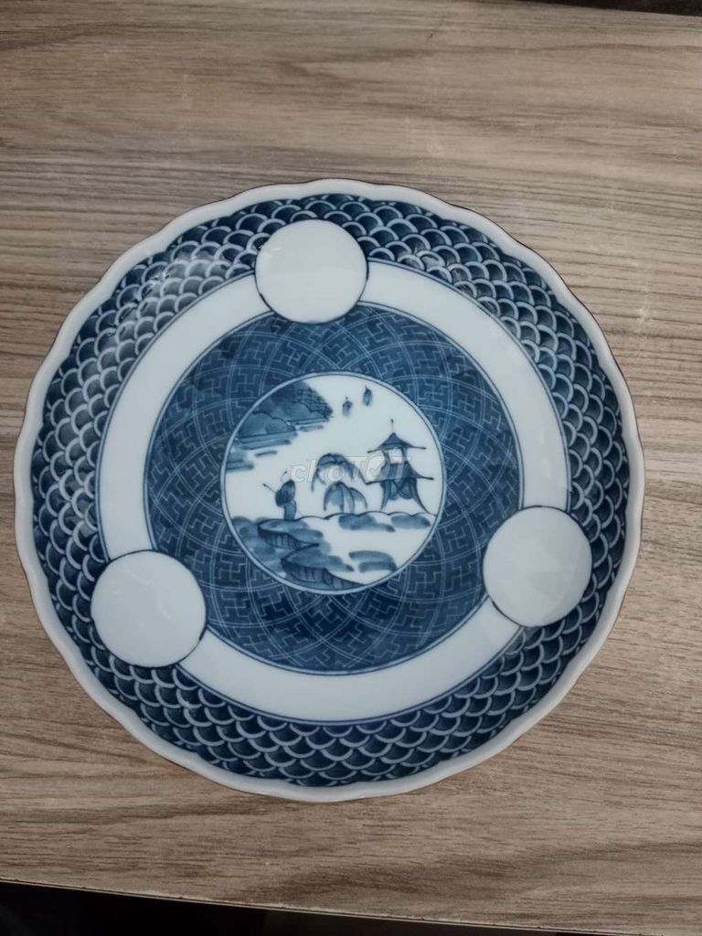 Đĩa sứ Nhật Bản Trắng, Xanh. Mua bán Dụng cụ nhà bếp tại Huyện Bình Đại Bến Tre được đăng bởi Đồ cũ giá rẻ hình 1