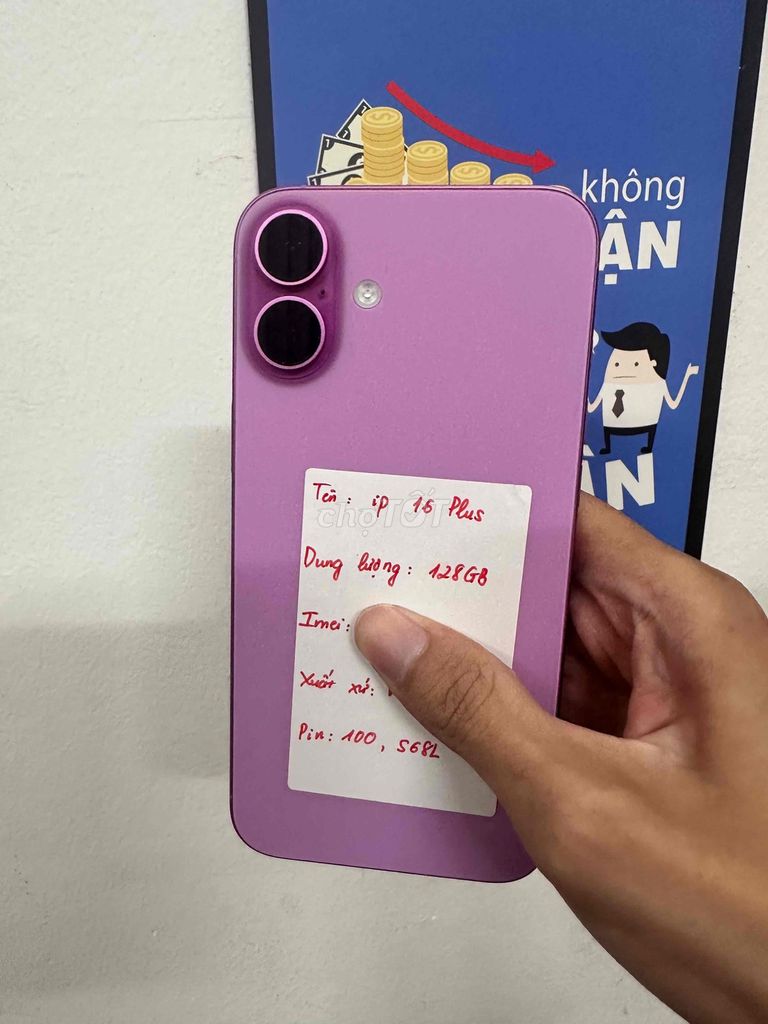 Apple iPhone 16 Plus 128GB Tím 100%. Mua bán Điện thoại tại Quận Đống Đa Hà Nội được đăng bởi HAN store hình 1