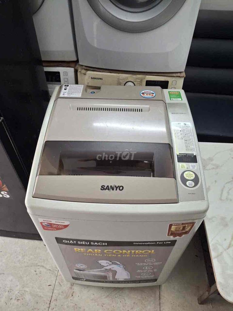 Máy giặt Sanyo 8kg Trắng đã qua sử dụng. Mua bán Máy giặt tại Quận 7 Tp Hồ Chí Minh được đăng bởi shop đồ cũ hình 1