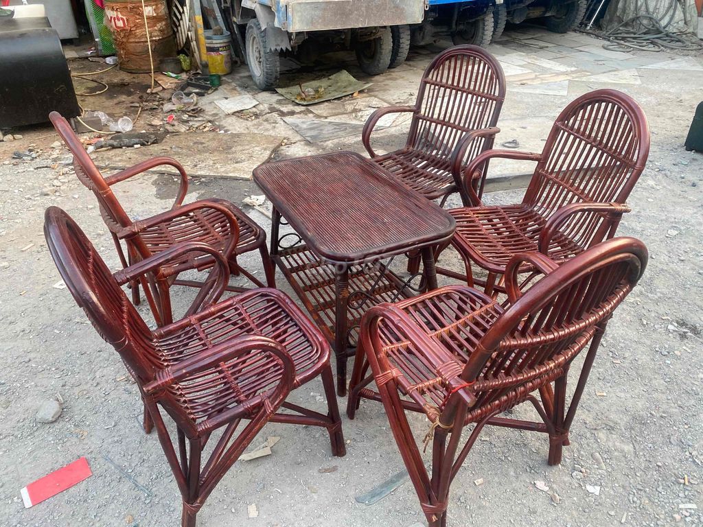 Bộ bàn ghế mây tre đan. Mua bán Bàn ghế tại Quận 12 Tp Hồ Chí Minh được đăng bởi đoàn hoi  hình 1