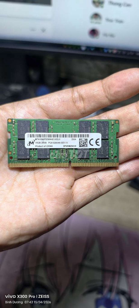 RAM laptop Micron 16GB DDR4. Mua bán Linh kiện (RAM, Card...) tại Huyện Bàu Bàng Bình Dương được đăng bởi le tuan anh hình 1