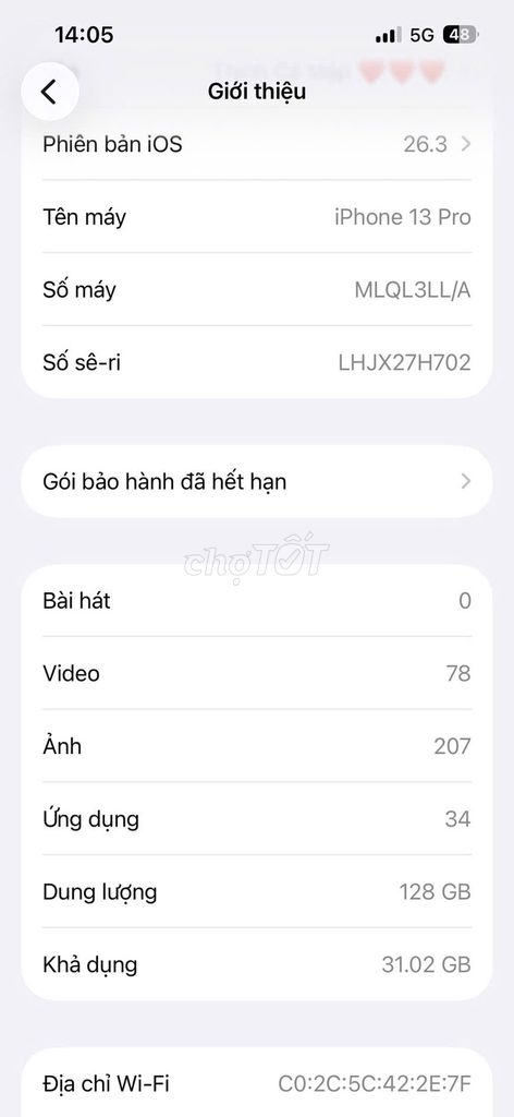 Apple iPhone 13 Pro 128GB Like new. Mua bán Điện thoại tại Quận Bình Tân Tp Hồ Chí Minh được đăng bởi hùng hình 1