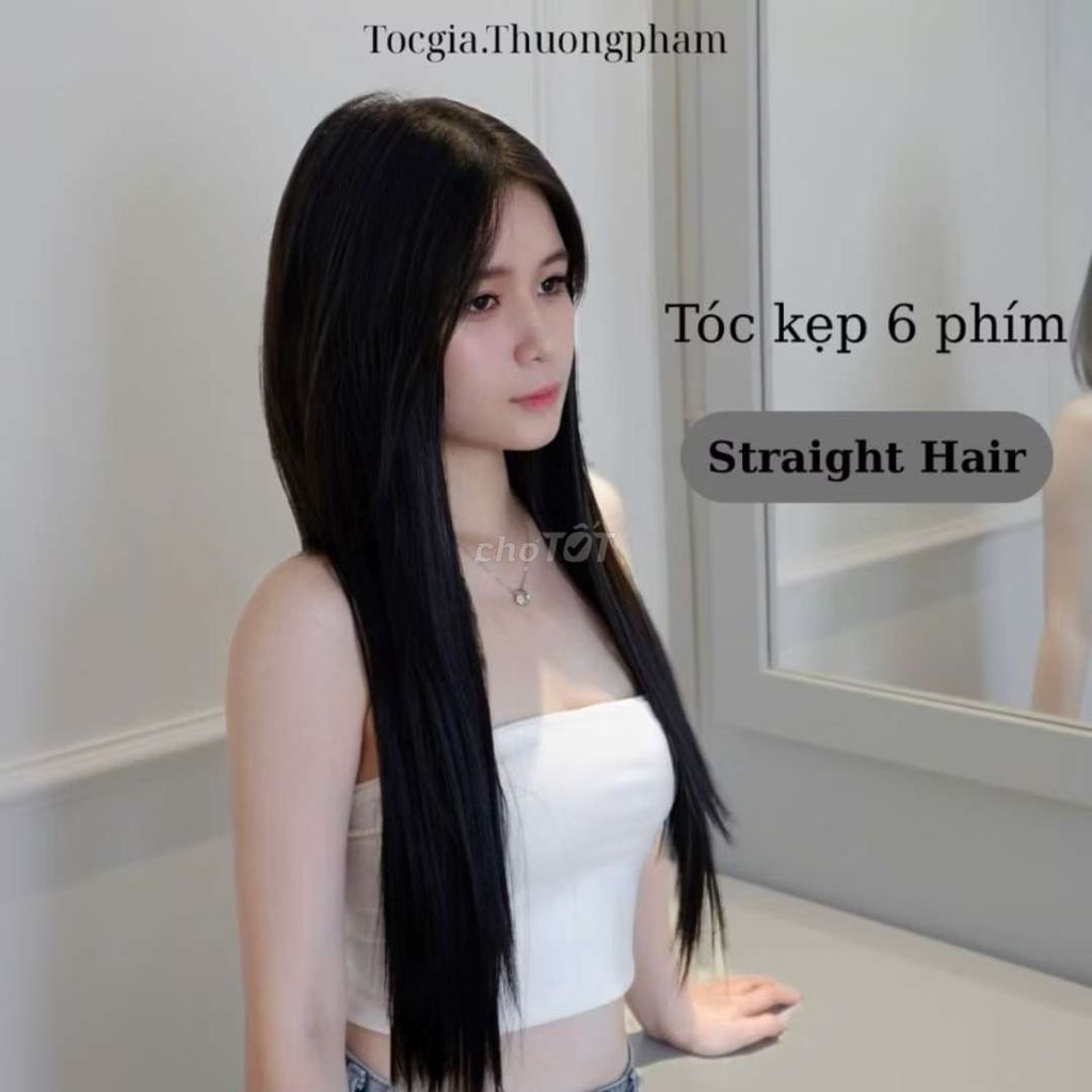 Tóc giả kẹp Nữ thẳng 6 phím. Mua bán Phụ kiện thời trang khác tại Huyện Tam Bình Vĩnh Long được đăng bởi Linh Đặng hình 1