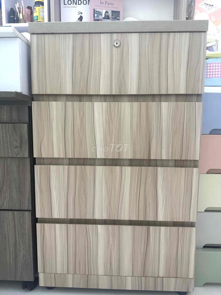 Tủ kéo Gỗ MDF Vàng vân gỗ 4 ngăn. Mua bán Tủ, kệ gia đình tại Quận 8 Tp Hồ Chí Minh được đăng bởi Chi Nguyễn hình 1