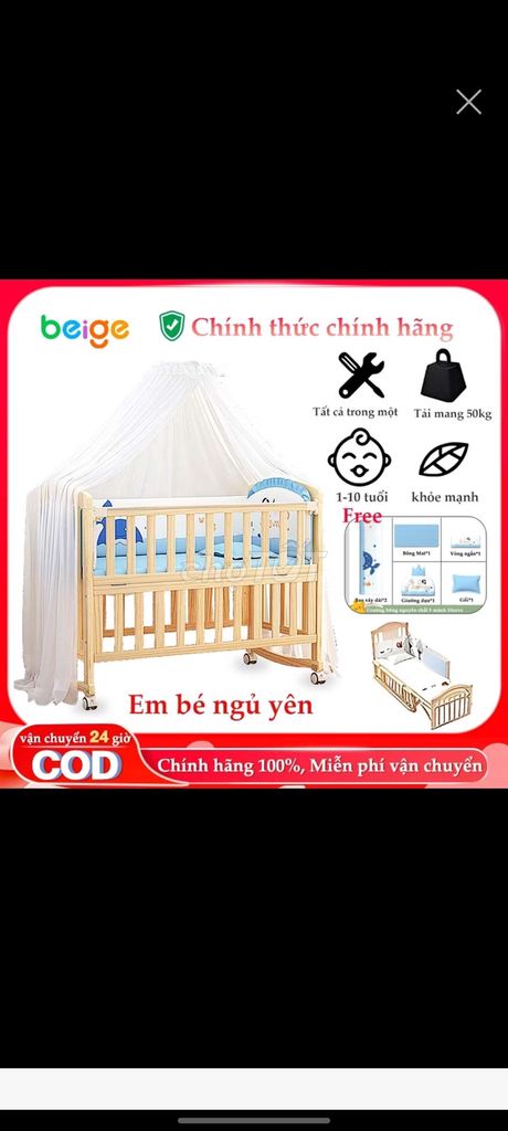 Cũi cho bé còn rất mới