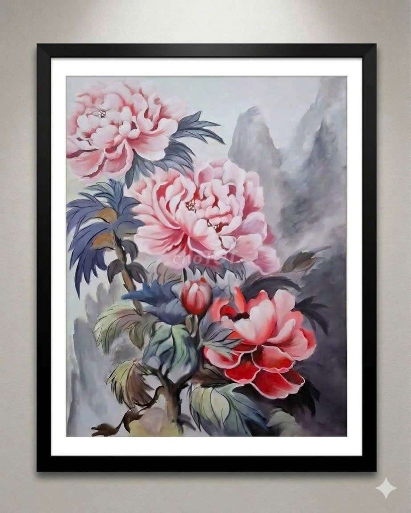 Tranh canvas Hoa mẫu đơn khổ 60x80. Mua bán Nội thất, đồ gia dụng khác tại Huyện Gia Lâm Hà Nội được đăng bởi Tranh Sơn Dầu MTGVN hình 1