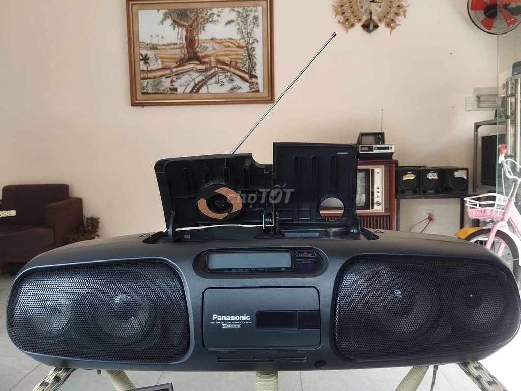 Panasonic RX DS45 đẹp, nghe CD Aux Radio Cassette