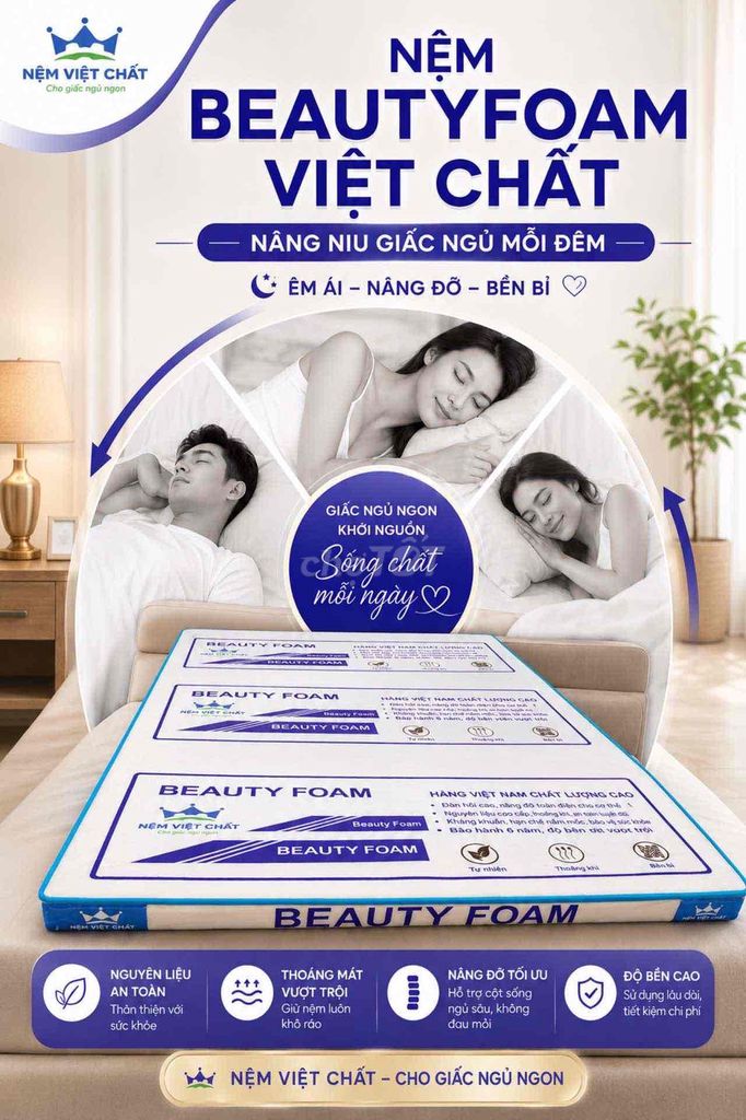 ✨ NỆM BEAUTY FOAM VIỆT CHẤT. Mua bán Giường, chăn ga gối nệm tại Quận Liên Chiểu Đà Nẵng được đăng bởi Hoàng Dung hình 1