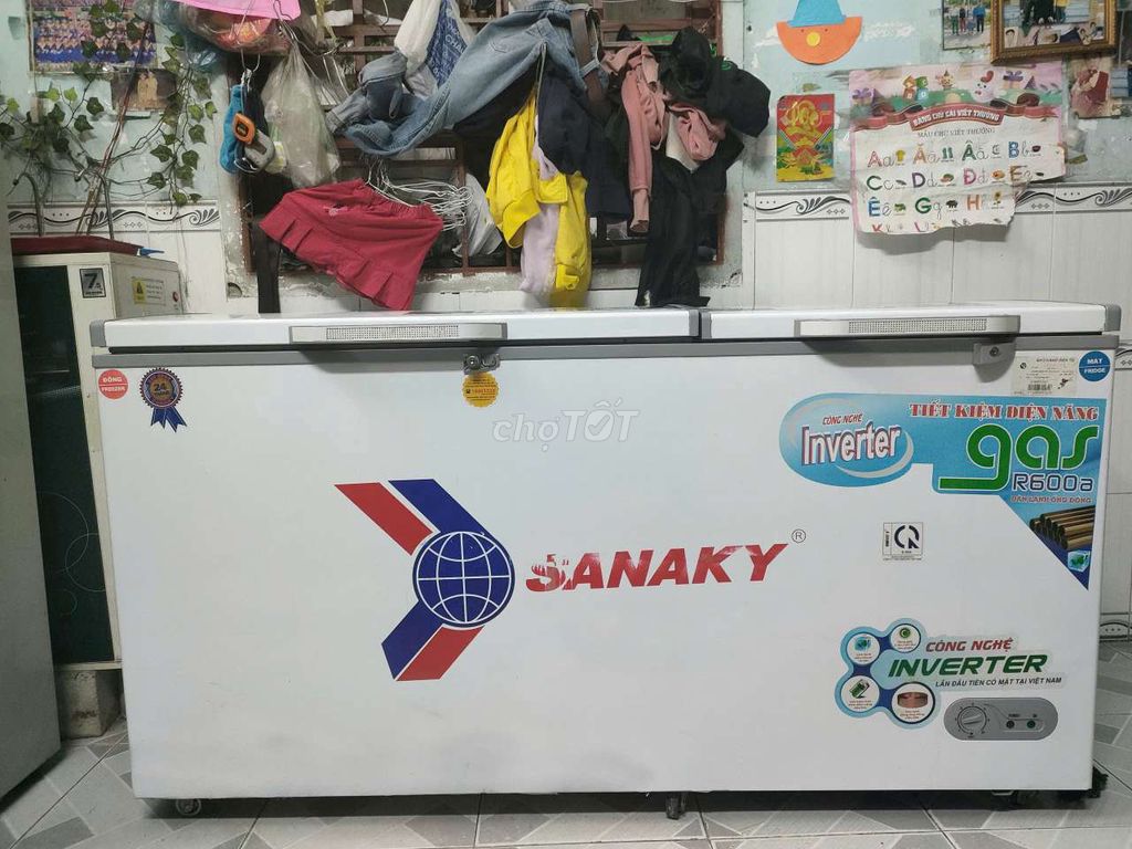 Tủ đông mát sanaky Inverter 680 lít, máy zin tiết