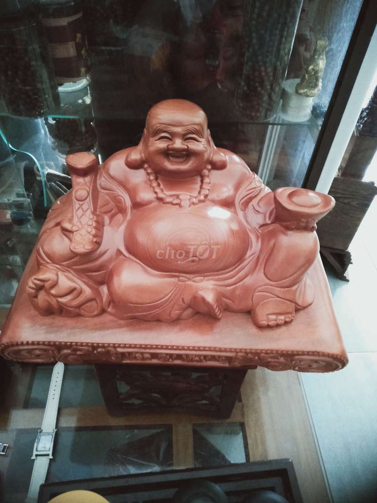Tượng Phật Di Lặc Gỗ Nâu 40cm. Mua bán Đồ sưu tầm, đồ cổ tại Quận Liên Chiểu Đà Nẵng được đăng bởi anh nam hình 1