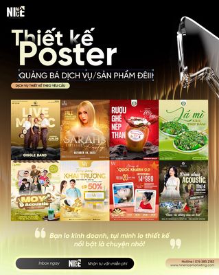 Nhận thiết kế Poster, bộ nhận dạng thương hiệu. Dịch vụ tại Huyện Bình Chánh Tp Hồ Chí Minh được đăng bởi Nice Nine
