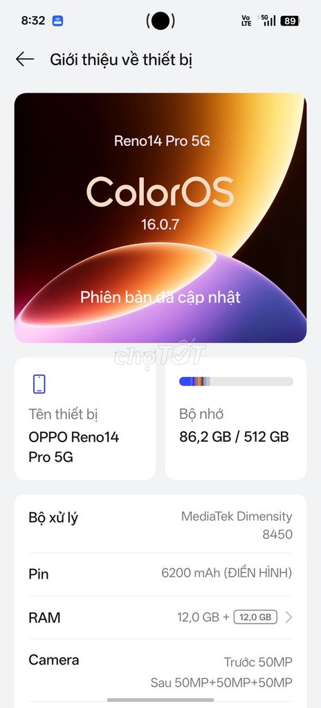 OPPO Reno14 Pro 5G 512GB. Mua bán Điện thoại tại Quận 1 Tp Hồ Chí Minh được đăng bởi Tân Hồ Phúc hình 1