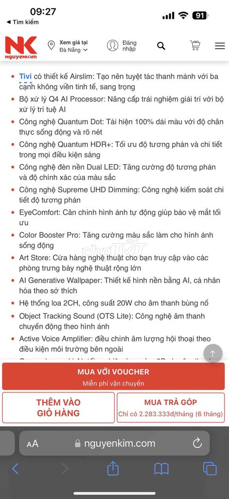 Smart TV Samsung QA50Q8FAKXXV. Mua bán Tivi, Âm thanh tại Quận Sơn Trà Đà Nẵng được đăng bởi chánh mỹ hình 1