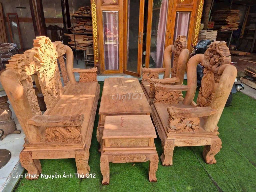 Bộ bàn ghế gỗ. Mua bán Bàn ghế tại Thành phố Tân An Long An được đăng bởi XƯỞNG GỖ LÂM PHÁT hình 1