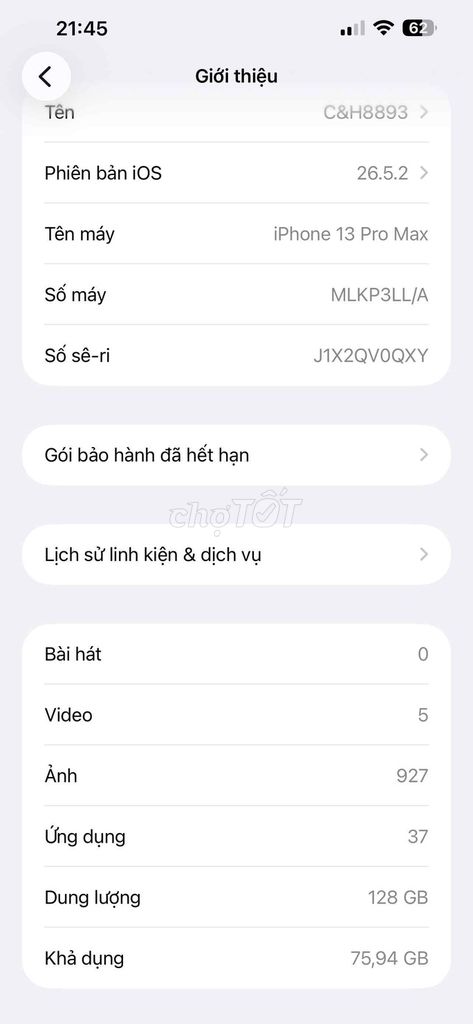 iPhone 13 Pro Max 128GB Lock Hoạt động tốt. Mua bán Điện thoại tại Quận 3 Tp Hồ Chí Minh được đăng bởi lê ngọc chiến hình 1