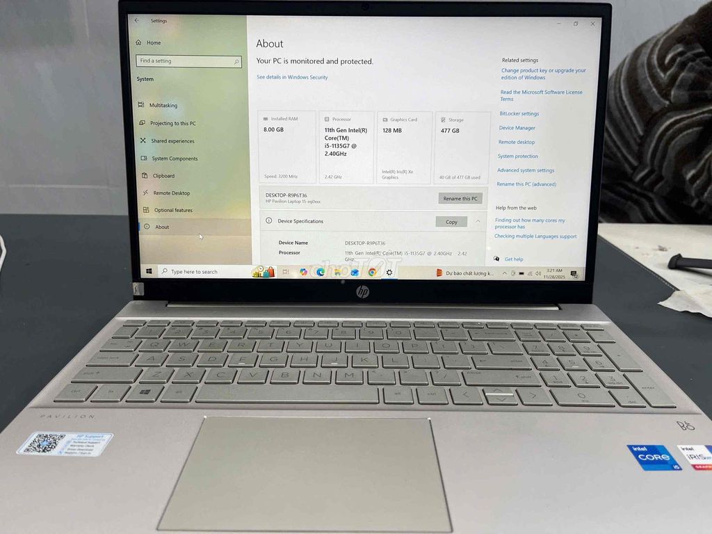 HP Pavilion 15 i5-1135G7 8GB/512GB đẹp 98% zin all. Mua bán Laptop tại Quận 5 Tp Hồ Chí Minh được đăng bởi Phan Thế Phong  hình 1