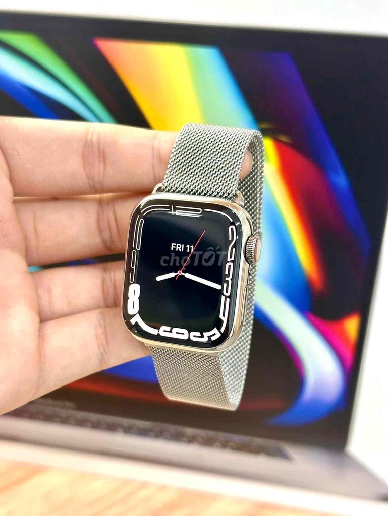 Apple watch series 7 41mm thép trắng