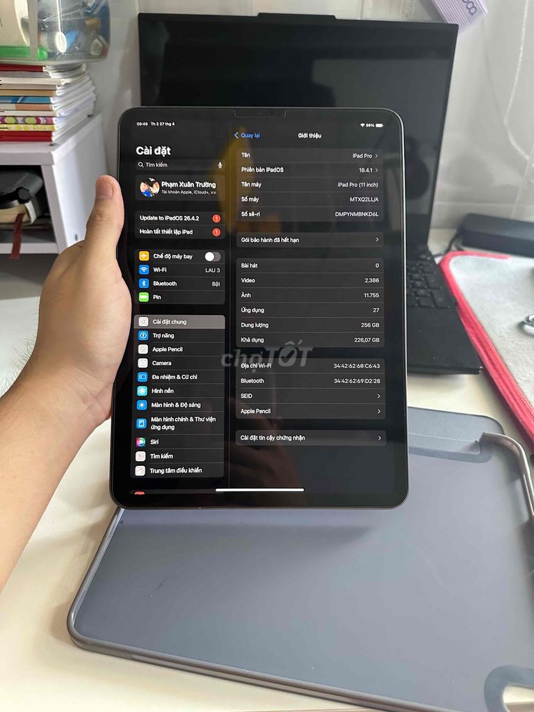 Apple iPad Pro 2018 11 inch 256GB Wifi. Mua bán Máy tính bảng tại Thành phố Thủ Đức Tp Hồ Chí Minh được đăng bởi Phạm Xuân Trường hình 1