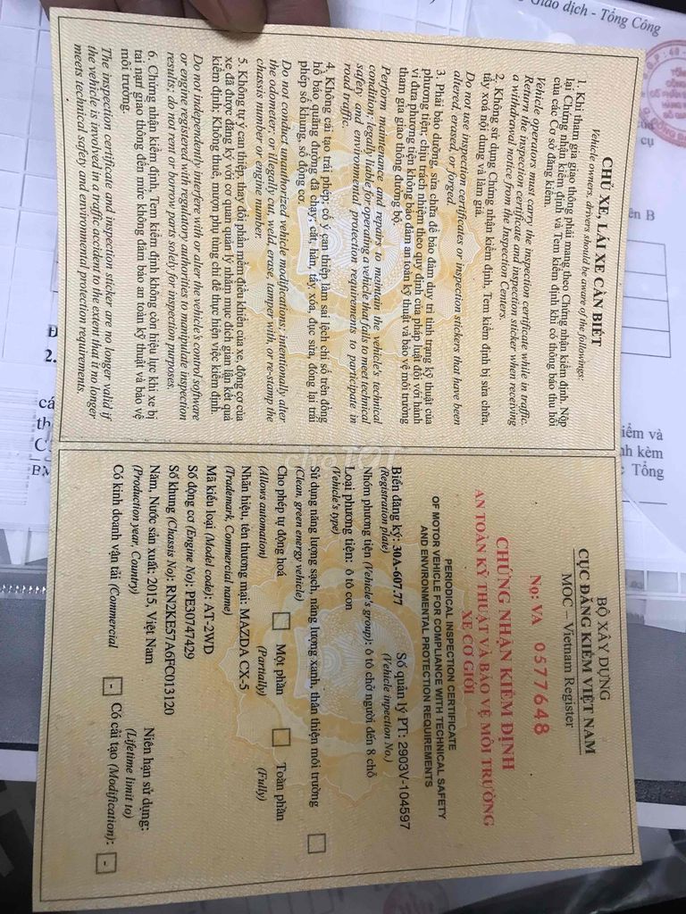 Mazda CX 5 2015 2.0 AT 2WD tu nhan sd xe đẹp găt. Mua bán Ô tô tại Quận Hoàng Mai Hà Nội được đăng bởi tran duc khien hình 17