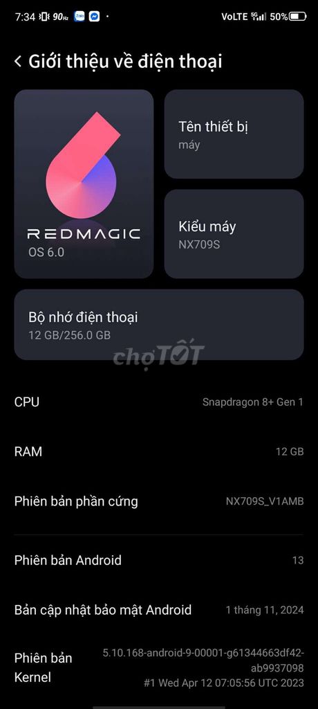 Red Magic 7S pro 12GB/256GB Đen . Mua bán Điện thoại tại Huyện Yên Lạc Vĩnh Phúc được đăng bởi tú hình 1