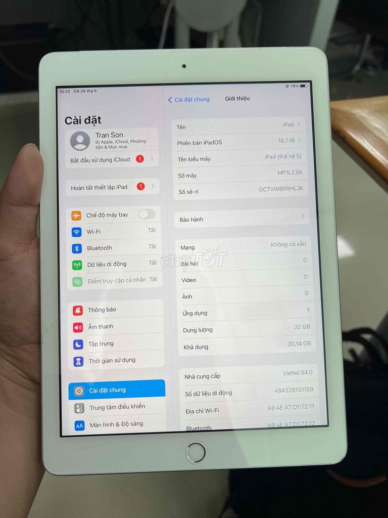 iPad Gen 5 Wifi + 4G 32GB. Mua bán Máy tính bảng tại Thành phố Long Xuyên An Giang được đăng bởi Windy hình 1