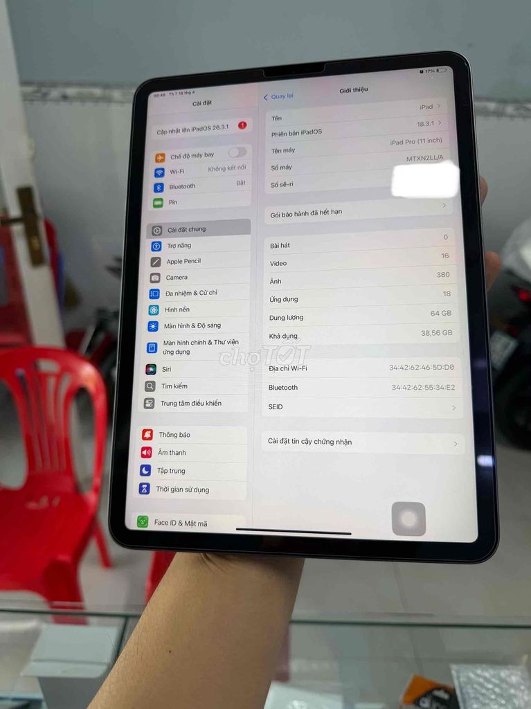 Apple iPad Pro 11 inch 64GB. Mua bán Máy tính bảng tại Huyện Châu Thành Đồng Tháp được đăng bởi Điện Thoại Giá Tốt hình 1