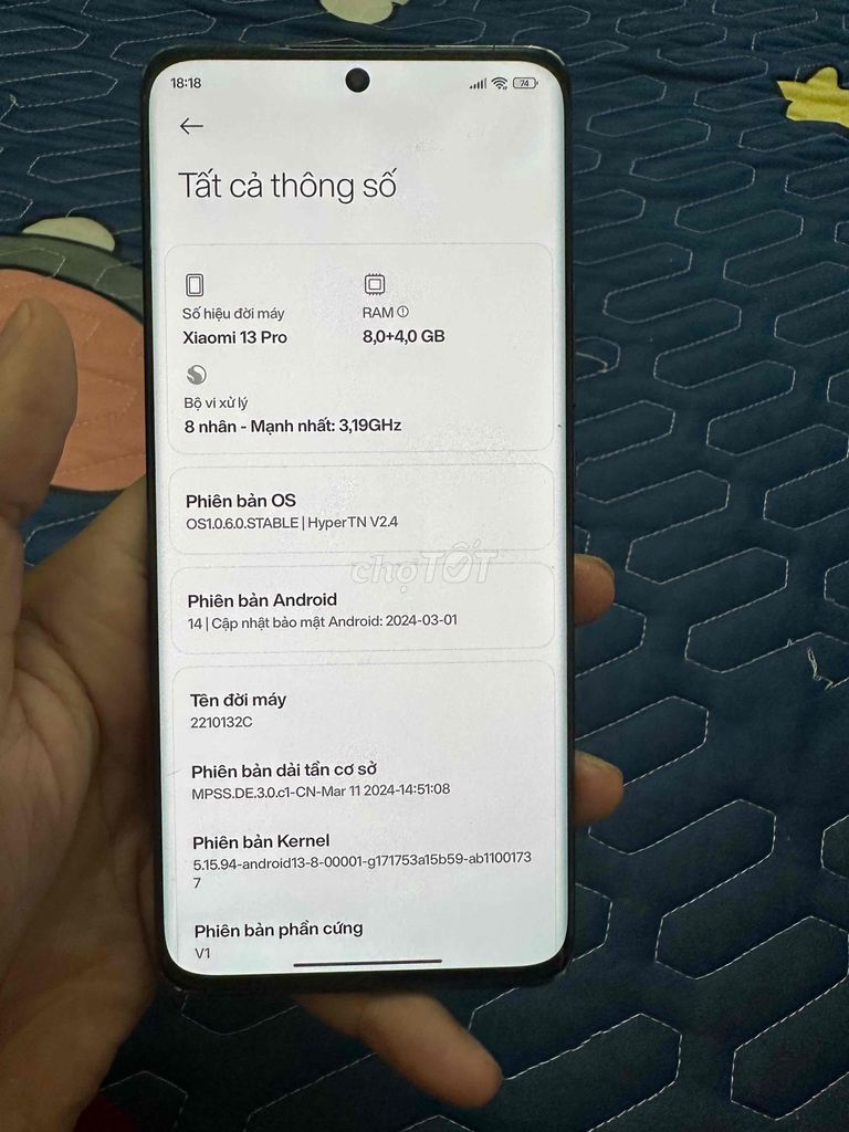 Xiaomi 13 Pro Đen 8GB. Mua bán Điện thoại tại Quận Long Biên Hà Nội được đăng bởi Lê Mạnh hình 1