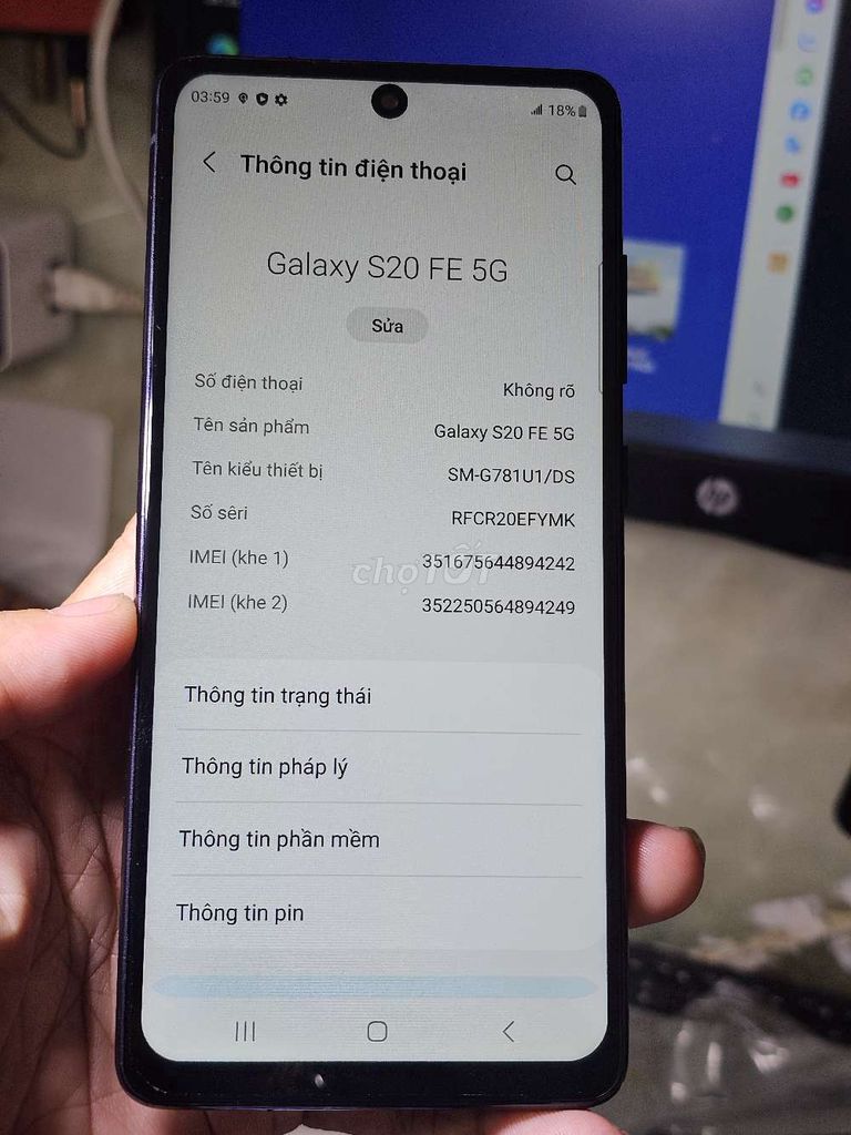 Galaxy S20 FE 5G 128GB VN đẹp 98% giá rẻ . Mua bán Điện thoại tại Quận 8 Tp Hồ Chí Minh được đăng bởi Thiên Hòa mobile  hình 1