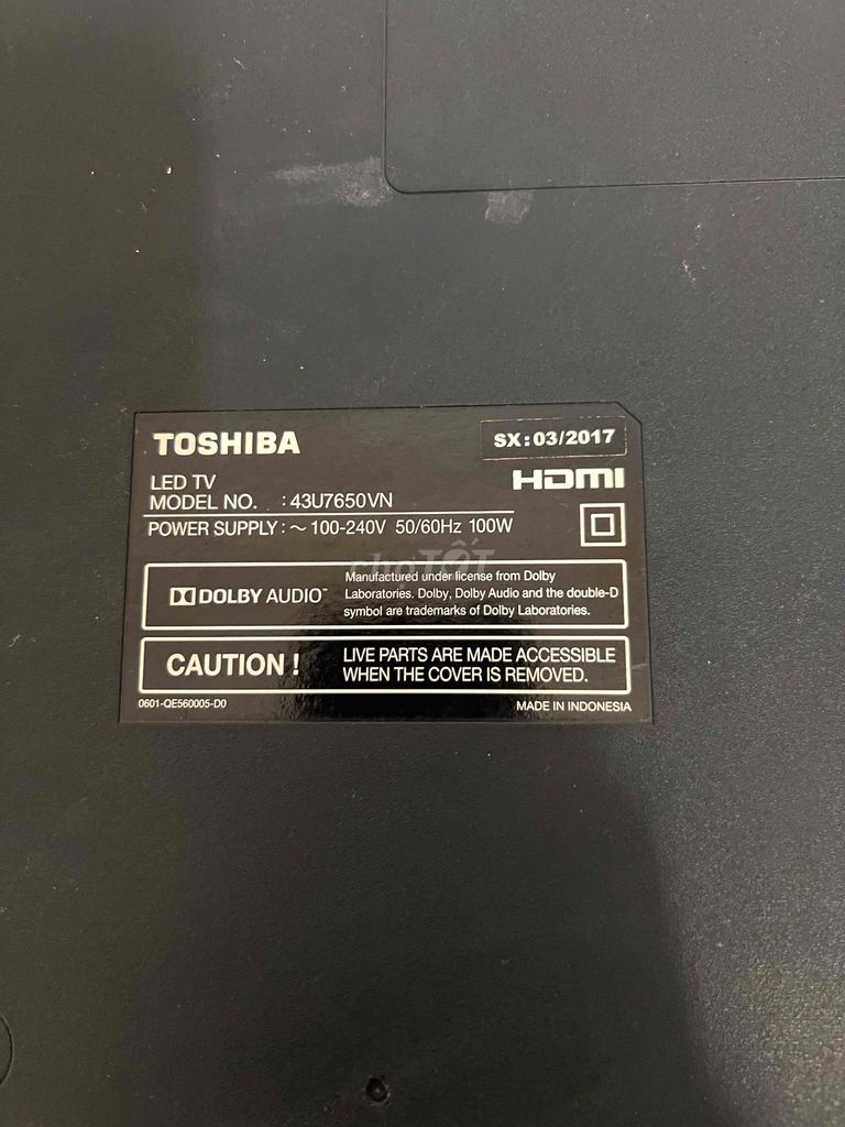 Tivi Toshiba 43U7650vn cũ. Mua bán Tivi, Âm thanh tại Quận Tân Bình Tp Hồ Chí Minh được đăng bởi mua bán phế liệu hình 1