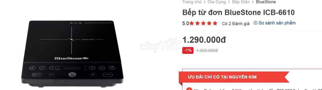 Bếp từ đơn Bluestone ICB-6610 Đen 2000W. Mua bán Bếp, lò, đồ điện nhà bếp tại Quận Bình Thạnh Tp Hồ Chí Minh được đăng bởi Trudie hình 1