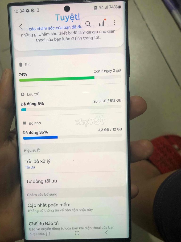 Samsung S22 Ultra 12GB/512G Đen Zin full chức năn. Mua bán Điện thoại tại Quận 7 Tp Hồ Chí Minh được đăng bởi Nhi hình 1