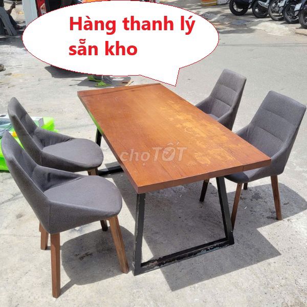 Bộ bàn ăn Gỗ Kim loại Vải Nâu Xám 4 ghế thanh lý. Mua bán Bàn ghế tại Quận Bình Thạnh Tp Hồ Chí Minh được đăng bởi Shop Nội thất Phú Nhàn hình 1