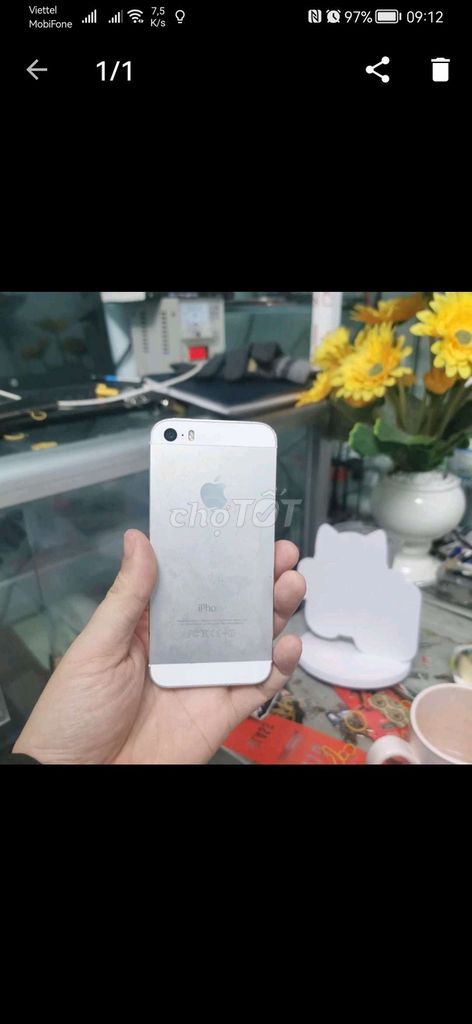 Iphone 5s còn vân tay, icloud sạch, xài ok nhé