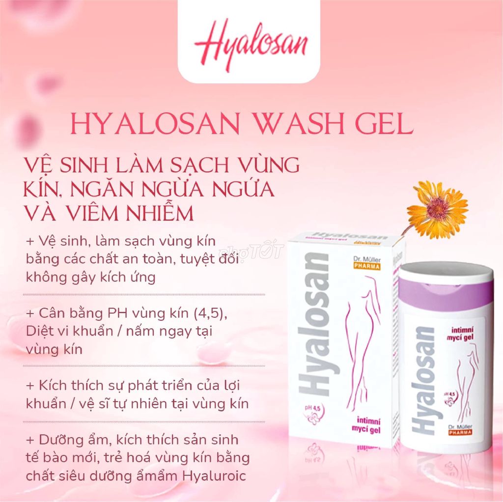 Gel rửa cao cấp-Hyalosan 200ml, thanh lý 120k