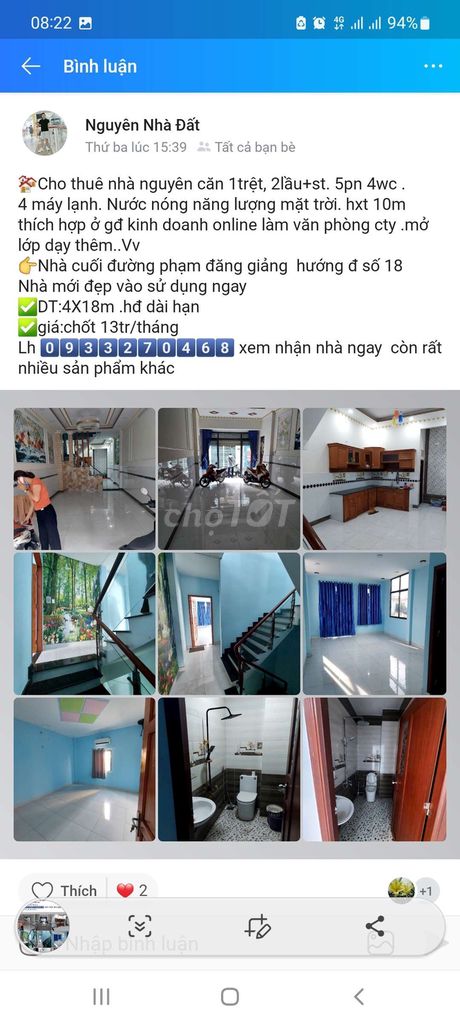 NHÀ 3 LẦU 5PN ĐẸP Y HÌNH GIÁ 13 TRIỆU /THÁNG