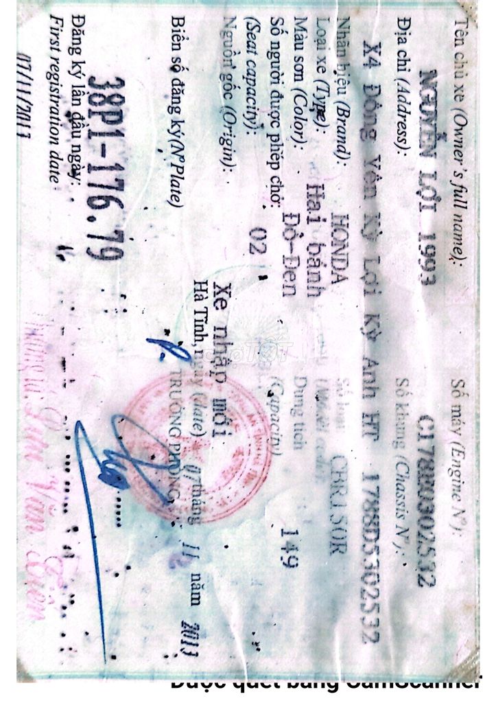 BÁN CBR 150CC MÁY ÊM, NGUYÊN ZIN. Mua bán Xe máy tại Thị xã Bến Cát Bình Dương được đăng bởi Tran Quoc Nam hình 5