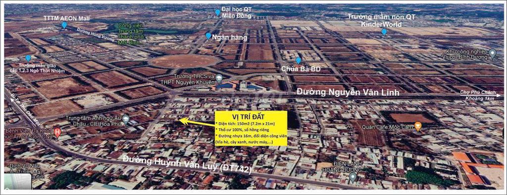 Đất Hoà Phú. thủ Dầu Một. / Huỳnh Văn Lũy. 7,2*21 thổ full