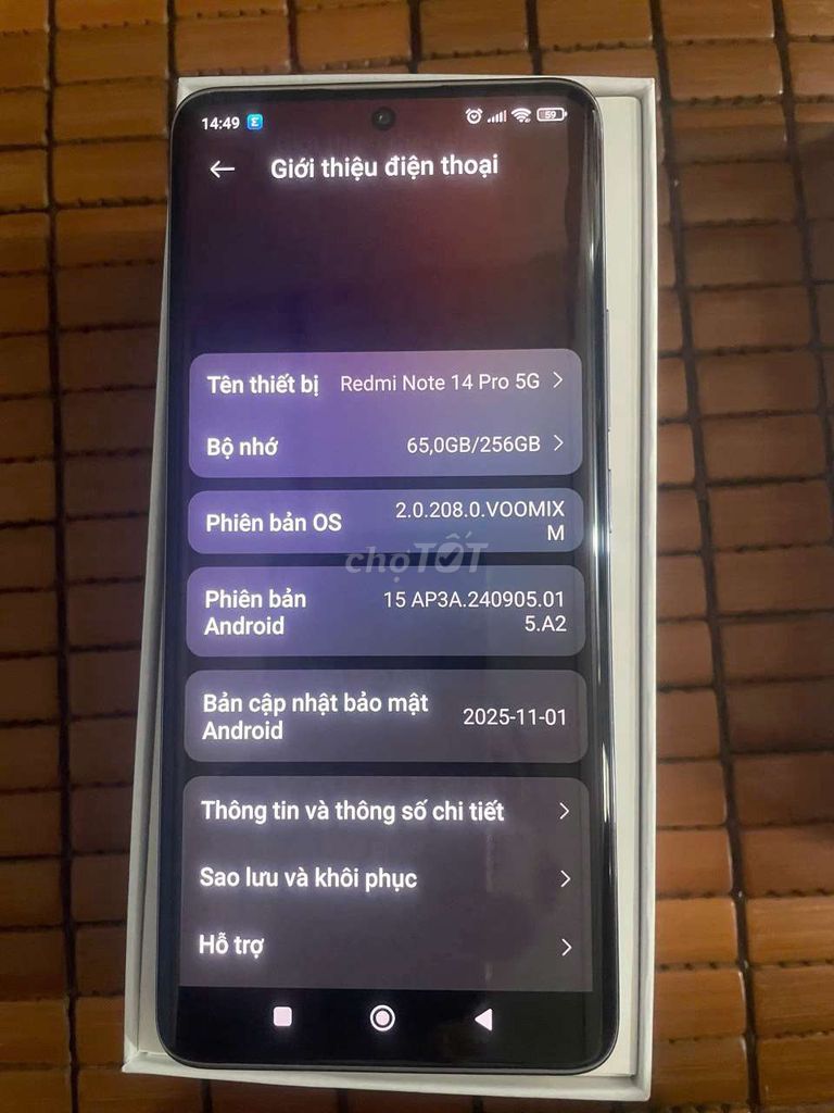 Xiaomi Redmi Note 14 Pro 5G 256GB Tím. Mua bán Điện thoại tại Huyện Đông Anh Hà Nội được đăng bởi Dũng hình 1