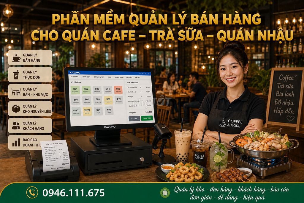 Phần mềm Kazuko Quản lý quán cafe. Dịch vụ tại Quận Tân Phú Tp Hồ Chí Minh được đăng bởi tri huynh hình 1