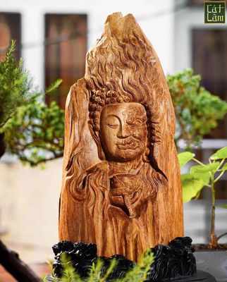 Tượng Trầm Hương trưng bày Diện Phật Thiện Ác