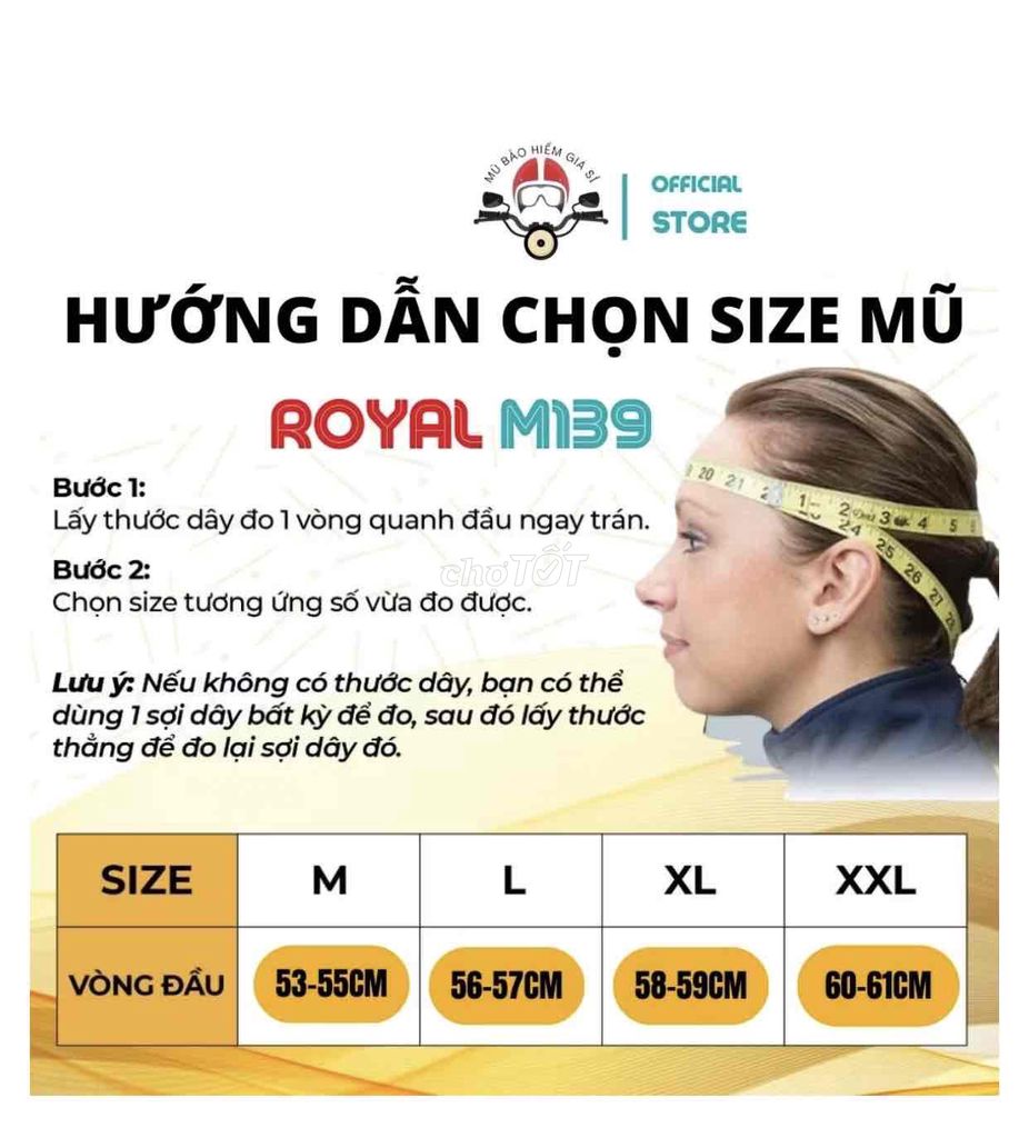 nón Bảo Hiểm Xe Máy 3/4 Royal chính hãng. Mua bán Phụ tùng xe tại Thị xã Ngã Năm Sóc Trăng được đăng bởi HaoTrinh shop hình 7