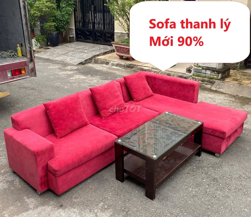 Sofa vải góc L, bộ ghế sofa chữ L bọc vải nhung. Mua bán Bàn ghế tại Quận Gò Vấp Tp Hồ Chí Minh được đăng bởi PHÚ NHÀN NỘI THẤT THANH LÝ SÀI GÒN hình 1