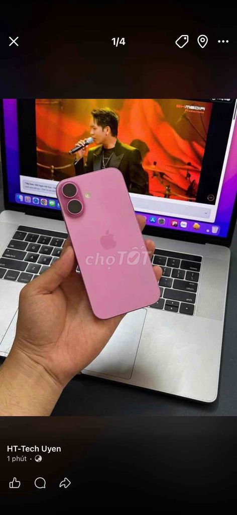 iPhone 16 128GB Hồng Đã qua sử dụng. Mua bán Điện thoại tại Thành phố Biên Hòa Đồng Nai được đăng bởi Uyên Phạm hình 1