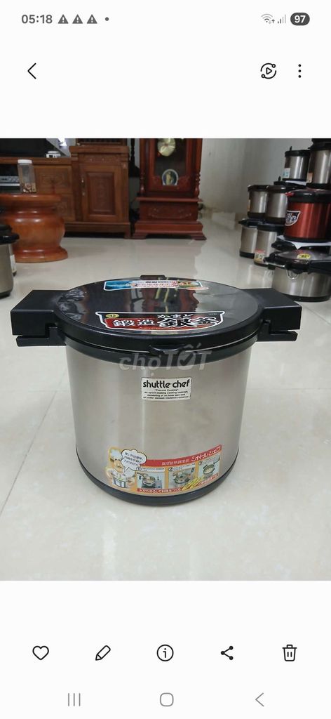 Nồi ủ nhiệt Shuttle Chef 8 lít Thép không gỉ Bạc. Mua bán Dụng cụ nhà bếp tại Thành phố Chí Linh Hải Dương được đăng bởi Tranthuy hình 1