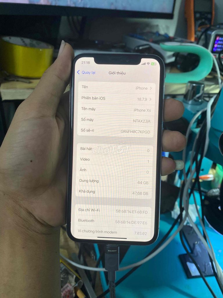 Apple iPhone XS 64GB Trắng 91%. Mua bán Điện thoại tại Huyện Quỳnh Phụ Thái Bình được đăng bởi bùi văn nhật hình 1