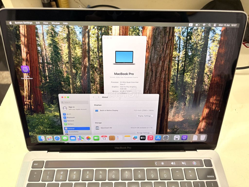 Apple MacBook Pro 13 inch 2020 i7 32GB/1TB. Mua bán Laptop tại Quận Phú Nhuận Tp Hồ Chí Minh được đăng bởi Nguyễn Việt Tiến hình 1